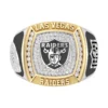 True Fans Las Vegas Raiders Round Shape White Moissanite Men’s Ring