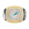 True Fans Miami Dolphins Round Shape White Moissanite Men’s Ring