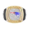 True Fans Customized New England Patriots with White Moissanite Collection Men’s Ring
