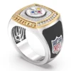 True Fans Customized Pittsburgh Steelers with White Moissanite Collection Men’s Ring