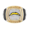True Fans Customized Los Angeles Chargers with White Moissanite Collection Men’s Ring