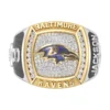 True Fans Customized Baltimore Ravens with White Moissanite Collection Men’s Ring