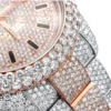 Round Cut White Moissanite Rolex Date-Just 2 Two-Tone Rose Gold Oyster Fully Iced Out Watch