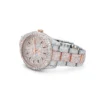 Round Cut White Moissanite Rolex Date-Just 2 Two-Tone Rose Gold Oyster Fully Iced Out Watch