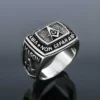 Delicate Square and Compass Personalized Masonic Masonry Men’s Ring