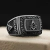 Delicate Square and Compass Personalized Masonic Masonry Men’s Ring