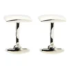 Amazing Rectangle Shape Mens Simple Fashion White High Polish Silver Cufflinks