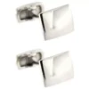 Amazing Rectangle Shape Mens Simple Fashion White High Polish Silver Cufflinks