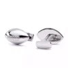 Sterling 925 Bright Polished Silver Rugby Ball Design Sports Lover Men Cufflinks