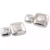 Fabulous Cushion Shape 925 Bright Polished Sterling Silver Two Side Men Cufflinks