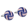 Classic Pink & Blue Enamelled Circular Design Artfully Hand Crafted Cuff Links