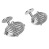 Fabulous Plan Oval Wire Sphere Men’s Cufflinks In 925 Sterling Silver