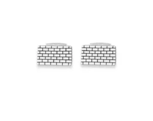 Gorgeous Rectangle Brick Pattern Design Artfully Hand Crated Men's Cuff Links