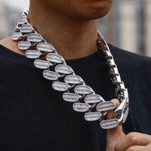Big, Bold, Iced out hip hop style necklace with diamonds for men - Image 1
