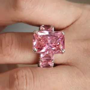 Halo 8.00Ct Radiant Cut Pink Sapphire Studded Engagement Ring For Women | Wedding Ring - Image 6