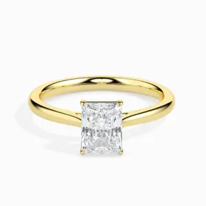 1ct Radiant Cut White Moissanite Solitaire Style Women's Wedding Ring - Image 1