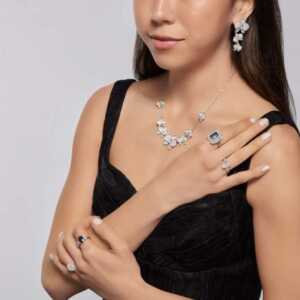Floral Cascade Moissanite Earrings in 14K White Gold – Elegant Drop Earrings for Women - Image 4
