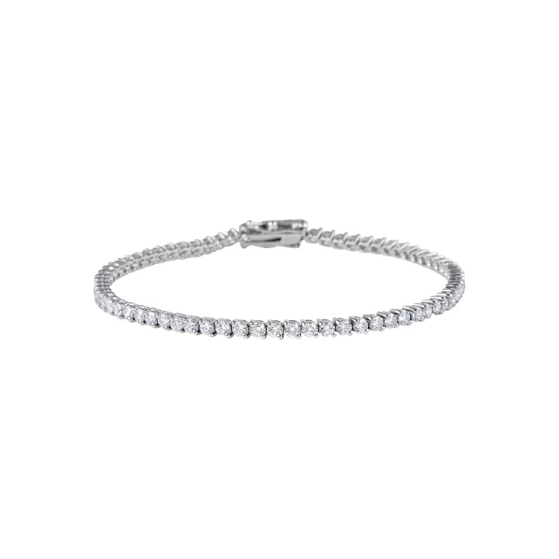14K White Gold Moissanite Tennis Bracelet